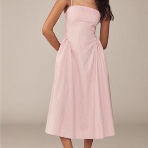 Anthropologie Blush Pink Strappy Midi Dress